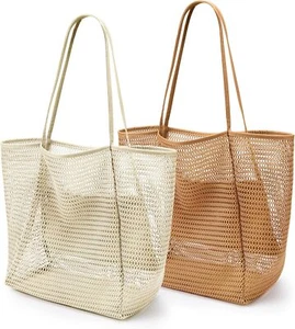 KALIDI BeachNylon Mesh Tote Bag, Casual Tote Bag Hobo Women Foldable MAX 23L Sho - Picture 1 of 7