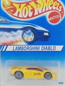 1991 Hot Wheels Blue Card #227 LAMBORGHINI DIABLO Yellow w/Chrome UH Sp-Variant