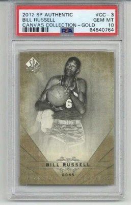 2012 UD SP AUTHENTIC CANVAS COLLECTION GOLD #CC-3 BILL RUSSELL PSA 10 LOW POP - Image 1 of 2