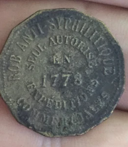 Maison LAFFECTEUR Paris Health TOKEN Francia 1793 - Imagen 1 de 3