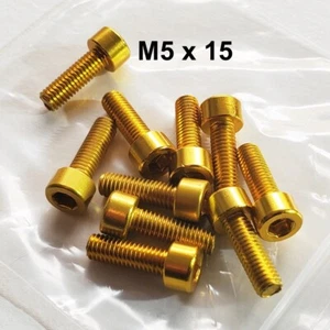 Portabotellas de agua de aleación, pernos accesorios bicicleta - 10 piezas DORADO M5 x 15 - Imagen 1 de 1