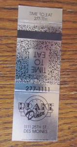 DES MOINES, IOWA MATCHBOOK COVER: DRAKE DINER EMPTY MATCHCOVER -A - Picture 1 of 1