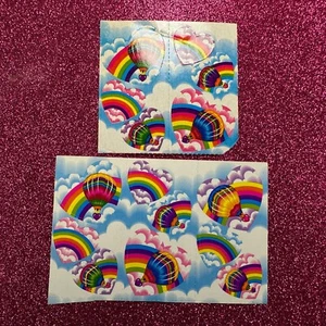 Vintage Lisa Frank Sticker Herz Wolke Regenbogen Heißluftballon 90er 5 Module Lot - Bild 1 von 6