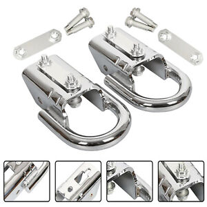 NEW Front Pair (2) Silver Tow Hooks w/ Hardware For Ford F-150 F150 2004-2008