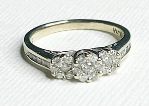 Nachlass massiver 14K Weißgold Diamant HOCHZEIT JUBILÄUM Ring Gr.7,75 - Bild 1 von 4