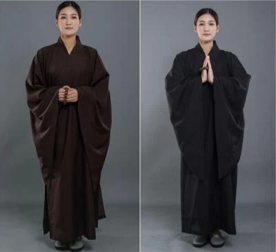 New UnisexShaolin Buddhist Monk Manyi Kesa Robes Coffee Lay Meditation Gown gift - Image 1 of 4