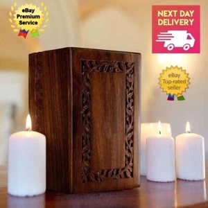 Wooden Cremation Urn for Human Ashes - Rosewood Adult Child Funeral Box - Picture 1 of 4