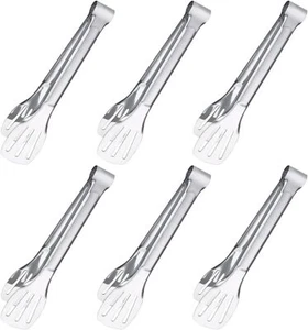 6PCS Serving Tongs, 7Inch Buffet Tongs, Stainless Steel Tong Small Serving Utens - Bild 1 von 4