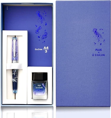 Sailor Ca.Crea Pro Gear Slim Jellyfish EF Nib Fountain Pen Premium Cross Ink Set - Image 1 of 4