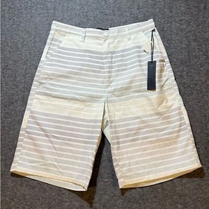 Brooklyn Xpress striped khaki chino shorts men’s 36 tan gray long preppy Y2K NWT - Picture 1 of 11
