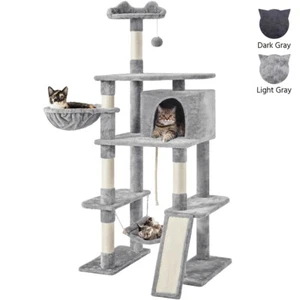 70inch Adult Cats Cat Tree Tower Condo with Perch Hammock as Activity Center  - Picture 1 of 14