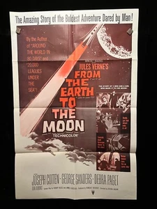 From The Earth To The Moon 1960 One Sheet Movie Poster Jules Verne Sci Fi - Picture 1 of 1