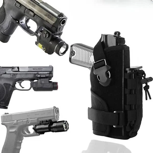 Tactical Molle Universal Gun Holster Right-Hand Fits Handguns with Laser Light - Picture 1 of 12