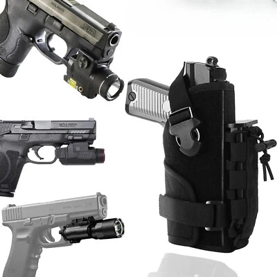 Tactical Molle Universal Gun Holster Right-Hand Fits Handguns with Laser Light - Image 1 of 4