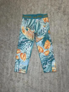 Nike Pro Dri-Fit green/orange tropical floral cropped leggings/capris Size Med - Picture 1 of 5