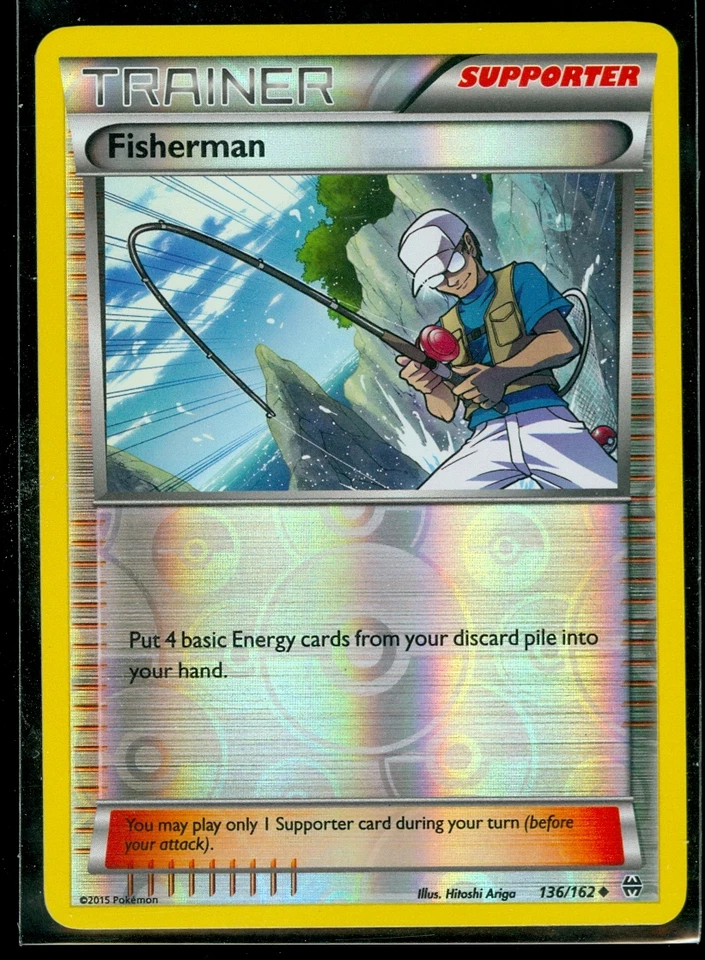 Pokemon FISHERMAN 136/162 - XY BREAKthrough - Rev Holo - MINT - Image 1 of 1