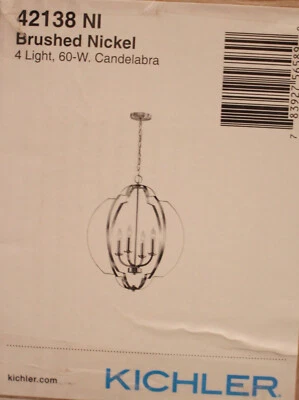 Kichler 42138NI Voleta 4 Light 22" Taper Candle Style Chandelier  Brushed Nickel - Image 1 of 2
