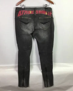 Azzure Jeans Black Mens Size 34/32 Denim Distressed stretchy Logo StreetWear - Picture 1 of 9
