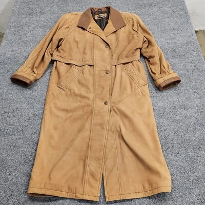 Винтажный Maurices кожаный плащ женщин маленький коричневый Western ковбой богемное - Изображение 1 из 4