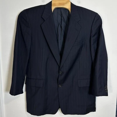Chaqueta de sala de juntas Hickey Freeman Loro Piana para hombre 43 regular azul marino a rayas Foto 1 de 4