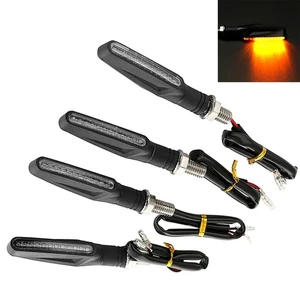 x4 Clignotants LED Moto 12V IP68 Étanches Ambre Avant Arrière Universels M10 - Imagen 1 de 9