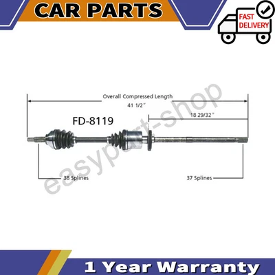 Front Right CV Axle Shaft For Ford Five Hundred AWD 3.0L 2007 2006 2005 - Image 1 of 3