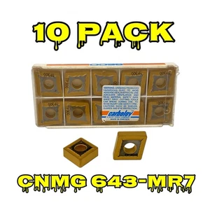 ๐(10 Pack) Seco CNMG190612-MR7 CNMG643-MR7 Grade TP300 Carbide Turning Inserts - Picture 1 of 6