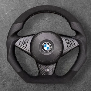 BMW 5 6 SERIES E60 E61 E63 E64 M SPORT FLAT BOTTOM CUSTOM STEERING WHEEL - Picture 1 of 6