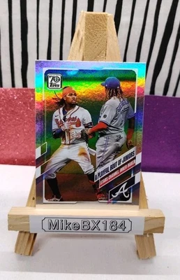 A PLAYFUL BOUT OF JUNIORS 2021 Topps RAINBOW 🌈 #61 ACUNA JR & GUERRERO JR - Image 1 of 2