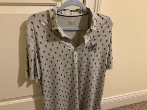 Polo de golf Vineyard Vines Polmero Valhalla PGA 2024 Trophy azul gris grande - Imagen 1 de 4