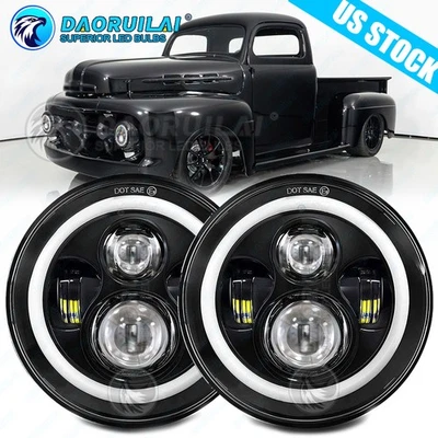 Faros LED redondos DRL para Chevy Stileline Deluxe 1949-1952 2 piezas 7" pulgadas Foto 1 de 4