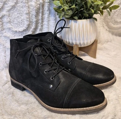 Botas con cordones de cuero negras Diba Eli botines al tobillo del ejército de combate para mujer talla 10 Foto 1 de 4