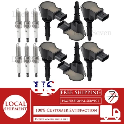 Bobina de encendido y bujía 6 piezas para Mercedes-Benz C300 2008-2012 3,0 L 3,5 L V6 Foto 1 de 4