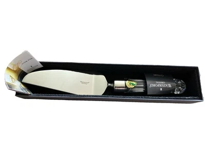 WATERFORD CRYSTAL 12" OFFSET CAKE SERVER KNIFE WEDDING BRIDAL     Please Read - Image 1 of 4