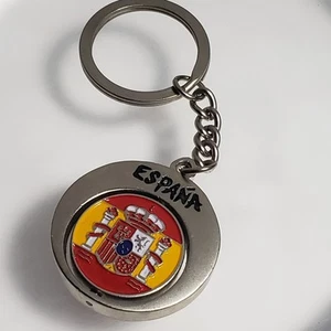 Spain Espana Spinner Keychain Keyring Heraldic Crest Shield Coat of Arms España - Picture 1 of 2