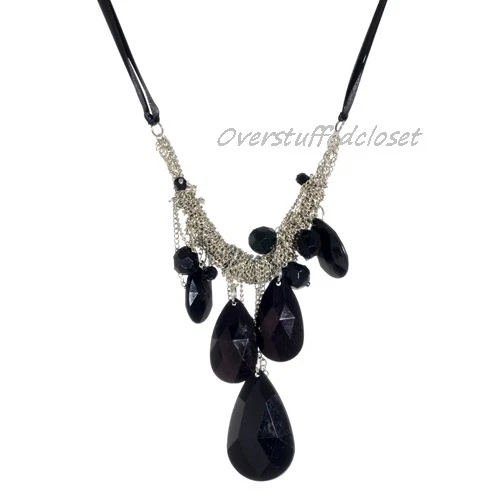 Новый с Ярлыками $120 AMRITA SINGH Micmac серебро покрытием латунное ожерелье с черной смолой камень - Изображение 1 из 1
