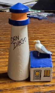 San Diego Lighthouse Wooden Fridge Magnet California - Picture 1 of 3