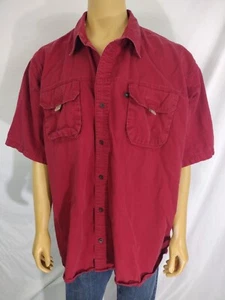 Camisa de mezclilla de algodón RedHead Campamento informal al aire libre SS roja dos bolsillos 3XL - Imagen 1 de 8