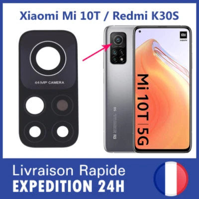 Para Xiaomi Mi 10T 5G/Redmi K30S Cámara Trasera Cristal Lente Cubierta Adhesivo Trasero 64MP Foto 1 de 2