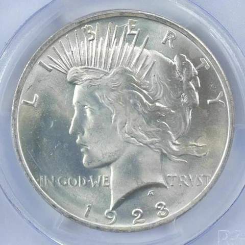 (1) BU $1 1923 Peace Silver Dollar Dripping with luster Unc MS 90% Bulk & Save Cover
