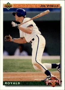 Tarjeta de béisbol de novato Joe Vitiello 1992 Upper Deck MLB #73 Kansas City Royals - Imagen 1 de 2