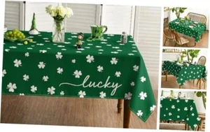 St. Patrick's Day Tablecloth 60×104 Inch, Irish Clover Shamrock Green - Picture 1 of 7
