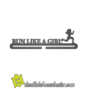 Decorative Run Like a Girl Medal Hanger Metal Wall Sculpture Art Hanging Home - Picture 1 of 1