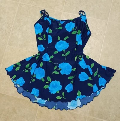Traje de baño Talbots para mujer floral con correa de espagueti azul marino talla 16 hecho en EE. UU. Foto 1 de 4