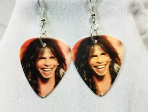 Steven Tyler of Aerosmith Guitar Pick Earrings - Picture 1 of 3
