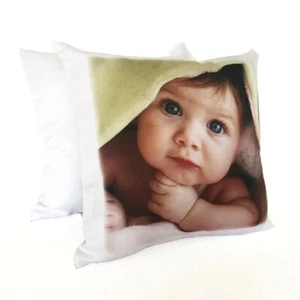Personalisierter Fotokissenbezug Kissenhülle bedruckt & gefüllt schönes Geschenk 25 cm - Bild 1 von 2