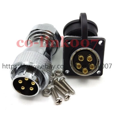 IP67 5pin Waterproof Connector, WS20 High Voltage Crimp Power Plug Socket, 10A - Image 1 of 4