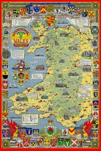 Historical Map of Wales & Monmouth 1000 Piece Jigsaw Puzzle - Picture 1 of 2