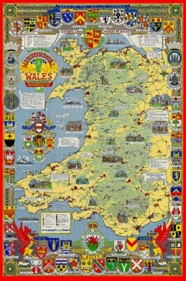 Historical Map of Wales & Monmouth 1000 Piece Jigsaw Puzzle - Image 1 of 2