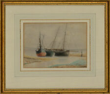 J.W. Hyde - 1894 Watercolour, Beached Boats